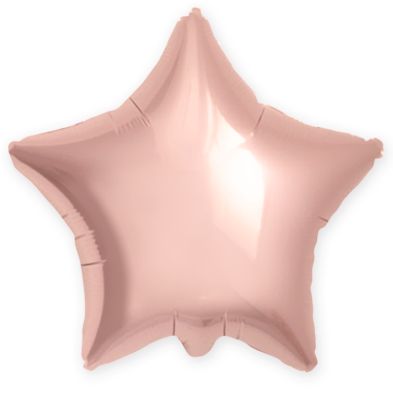 Фольгированная Звезда, Розовое Золото (46 см)